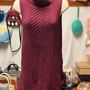 AB Studio Deep Red Knit Top